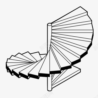 矢量楼梯螺旋楼梯上升楼梯图标图标