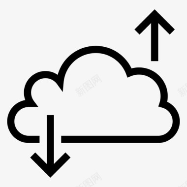 天气云通信箭头计算图标图标