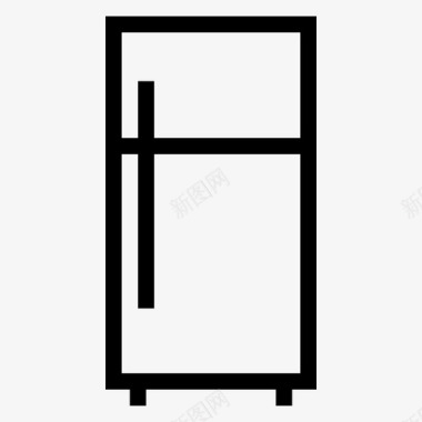 冰箱厨房购物电子商务线图标图标