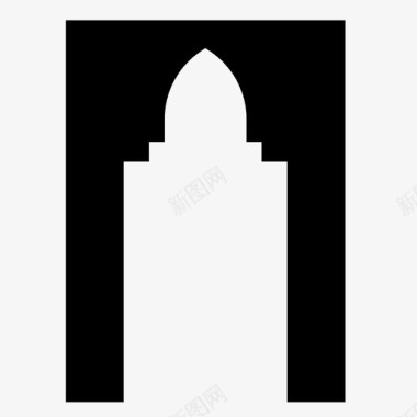 半圆拱门伊斯兰拱门阿拉伯式建筑装饰图标图标