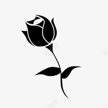 玫瑰植物爱情图标图标