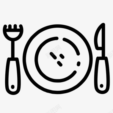 餐厅吃饭盘子叉子刀图标图标