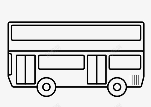 旅游主题艺术字双层巴士公共交通旅游图标图标