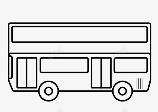 旅游自驾游双层巴士公共交通旅游图标图标