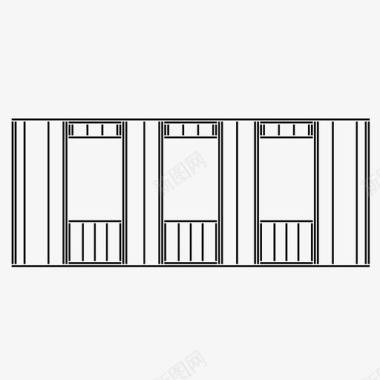 理发店的墙框架建筑木工图标图标