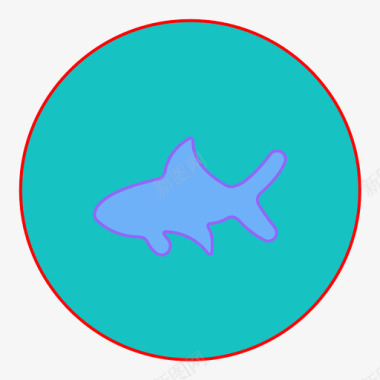 矢量标志鱼动物自然图标图标