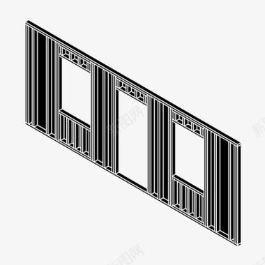 木工墙体结构建筑木工图标图标