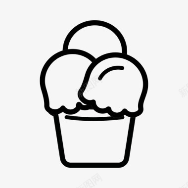 冰淇淋杯子食物图标图标