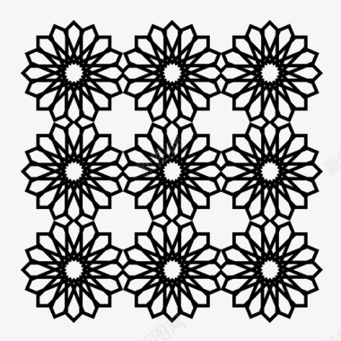 伊斯兰图案阿拉伯图案花朵图标图标
