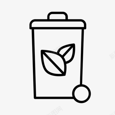 回收箱绿色垃圾箱绿色能源图标图标