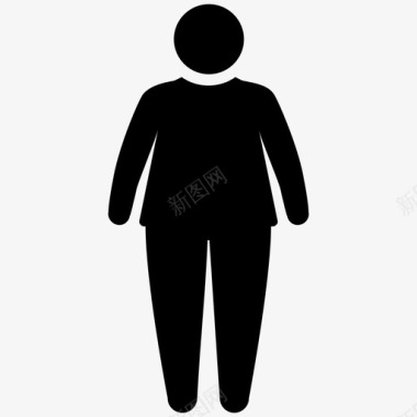 胖子超重不健康图标图标