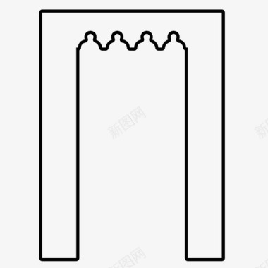 式列伊斯兰拱门阿拉伯式建筑装饰图标图标