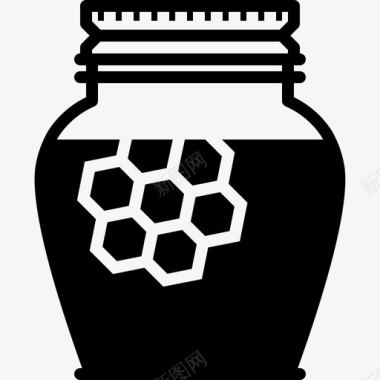 天然蜂蜜的玻璃养蜂健康图标图标