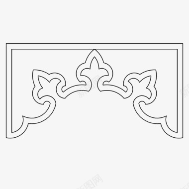 伊斯兰拱门阿拉伯式建筑装饰图标图标