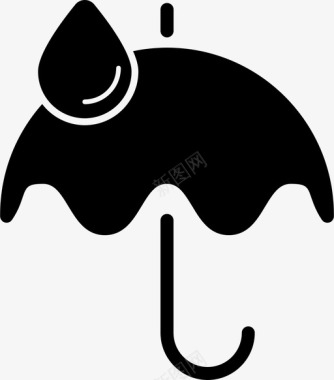雨伞水滴雨图标图标