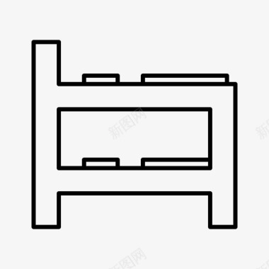 双层床宿舍旅社图标图标