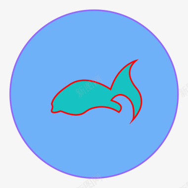素描动物鱼动物自然图标图标