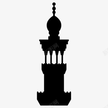 宣礼塔建筑伊斯兰图标图标