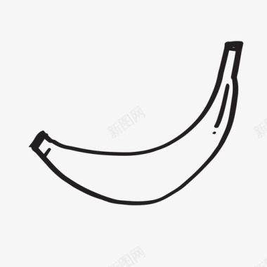 香蕉水果手绘图标图标