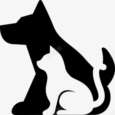 情侣的动物狗和猫动物家政图标图标