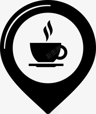 咖啡兴趣点地图图标图标
