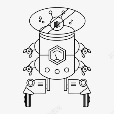 机械动图机器人修补工电子机器图标图标