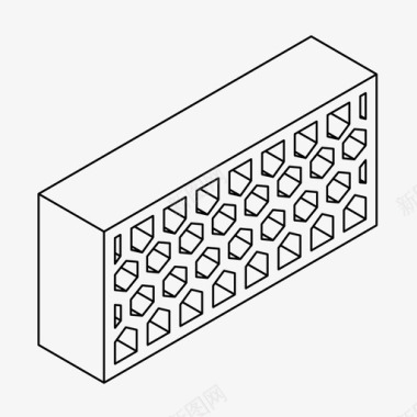 科技感墙砖建筑陶瓷块图标图标