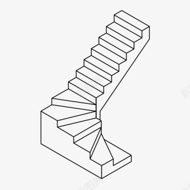 楼梯的标志楼梯上升施工图标图标