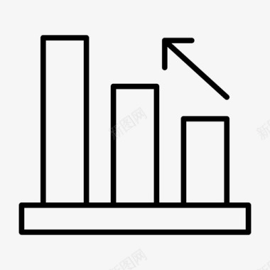 灰色图表向上箭头业务图标图标