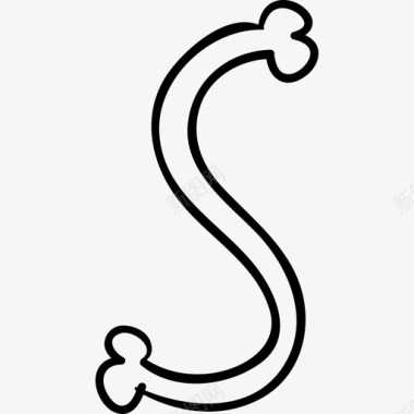 火鸡字母字母S的骨头轮廓排版界面abc骨斯托克图标图标