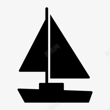 帆船帆杂项iv字形图标图标