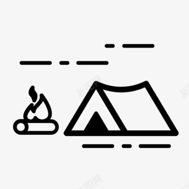 露营帐篷自然户外图标图标