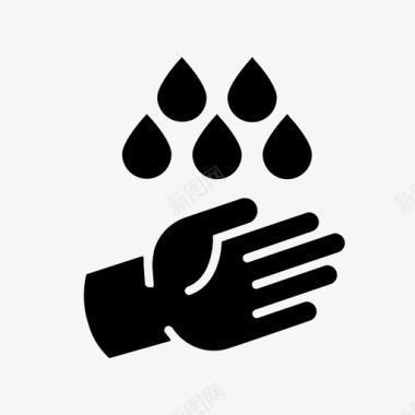 日系风格海报洗手清洁水洗图标图标