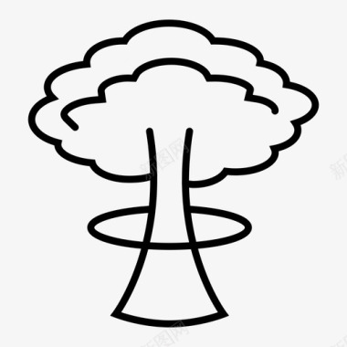 蘑菇云炸弹爆炸图标图标