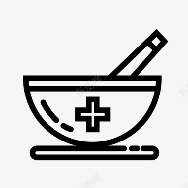 药品阿育吠陀研钵和杵图标图标