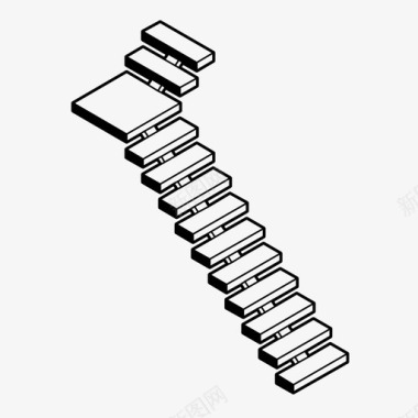 楼梯的标志木楼梯上升飞梯图标图标