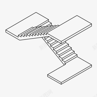 多彩台阶楼梯间上升楼梯图标图标