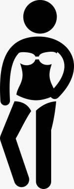 内衣模特胸罩姿势图标图标