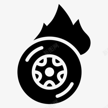 烧毁轮胎汽车维修标志图标图标