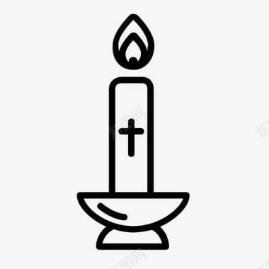 十字架蜡烛教堂十字架图标图标
