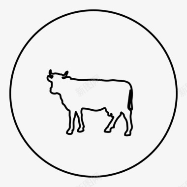 彩绘宠物牛动物牛奶图标图标