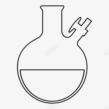 实验室实验施伦克烧瓶化学玻璃器皿图标图标