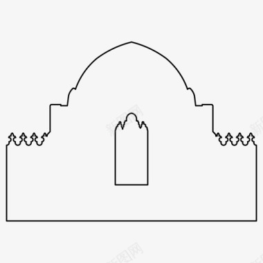 清真寺建筑伊斯兰图标图标
