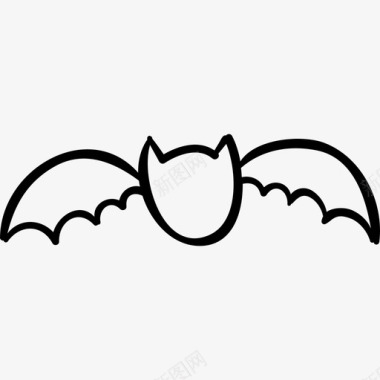 蝙蝠轮廓动物万圣节手绘图标图标
