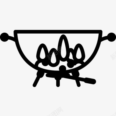烧烤烧烤架煤火图标图标