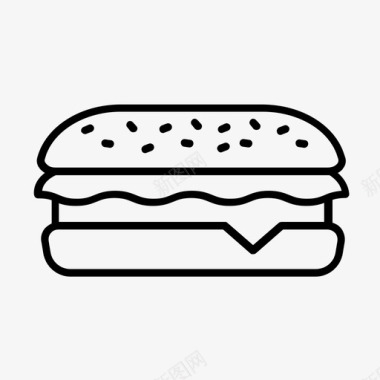 三明治快餐食品小贩图标图标