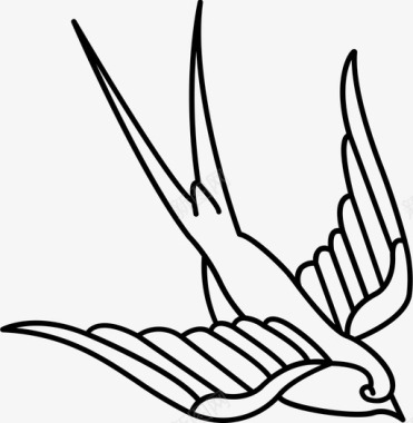 文身鸟图案燕子图标图标