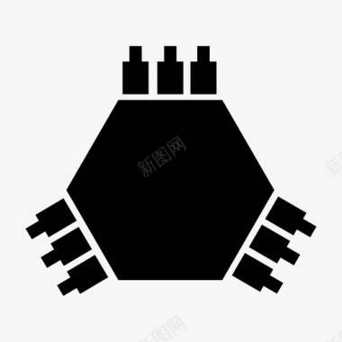 微芯片控制电子图标图标
