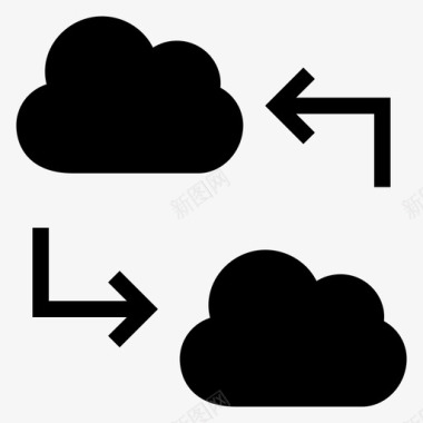 天气风向标云网络通信连接图标图标