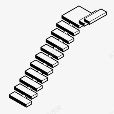 楼梯的标志木楼梯上升飞梯图标图标